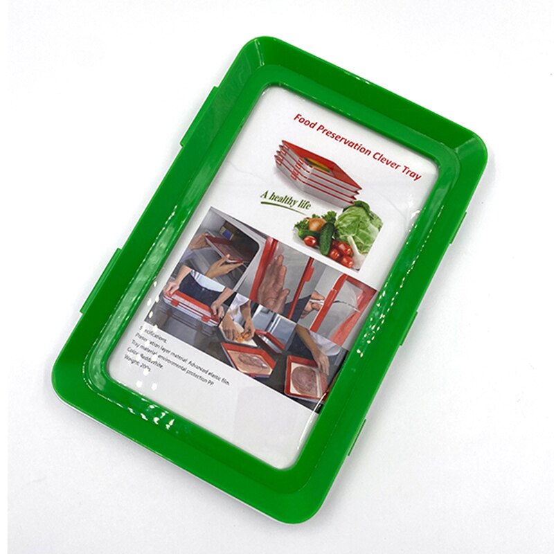 Plateau de conservation des aliments au frais, organiseur d'espacement pour la conservation des aliments au réfrigérateur: Green