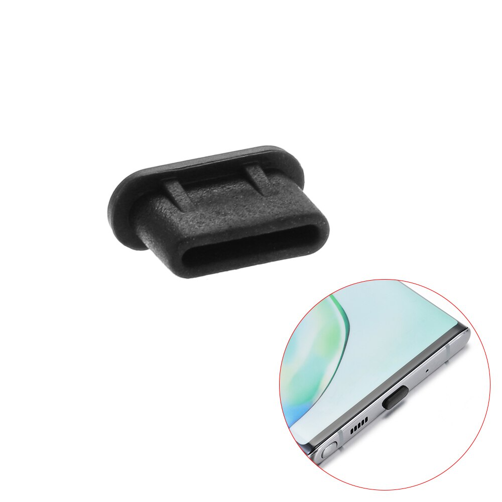 1PC Fit Voor Type-C Anti Stof Plug Poort Opladen Protector Cap Cover Sim Kaart Pin Voor Samsung huawei Xiaomi OnePlus Accessoires: black