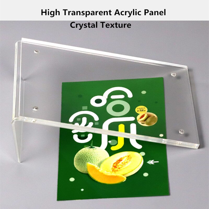 A6 magnet slant back bord pris papir skilt holder display stand transparent akryl menu papir plakat ramme