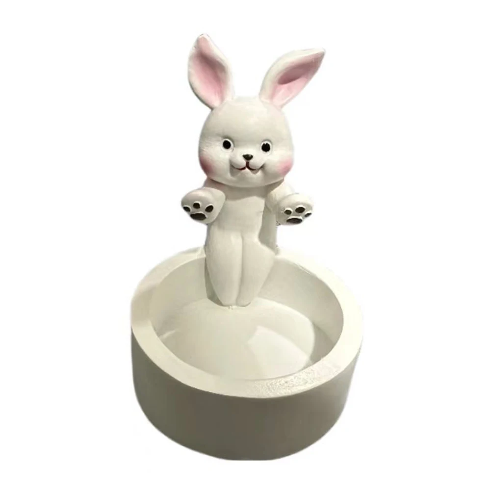 Chat/chien/lapin/renard Animal bougeoir pattes chauffantes bougeoir mignon chandelier support de lampe dessin animé pour les amoureux des animaux: Argent