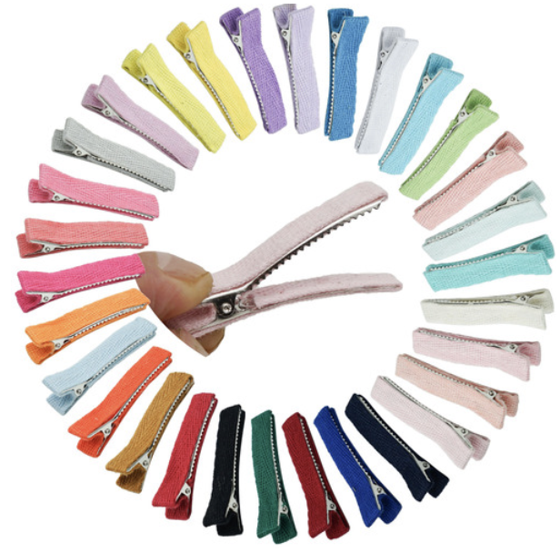 40 peças 1.8 "totalmente forrado diy grampos de cabelo de jacaré presilhas de cabelo para cabelos finos bebês meninas crianças em pares