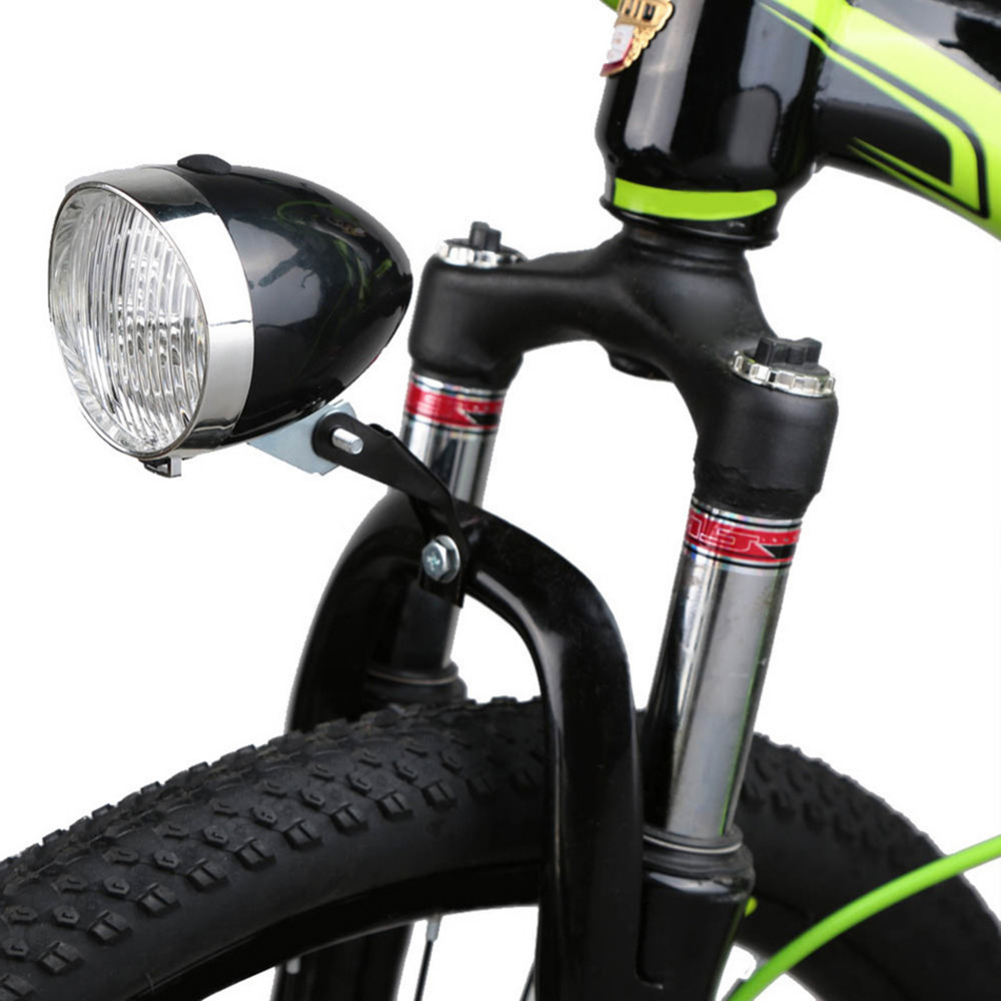 Night Riding Safety Warning Light Retro Bicycle Front Lamps ABS 3LED Battery Powered Bike Headlights Riding Accessories