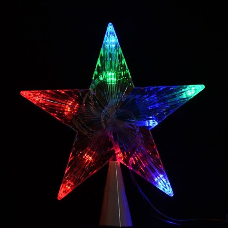 Nuovo Carino Giocattoli Che Si Illuminano Grande Albero Di Natale topper stella Illumina la Lampada Decorazione Multi colore per Il Regalo Dei Capretti