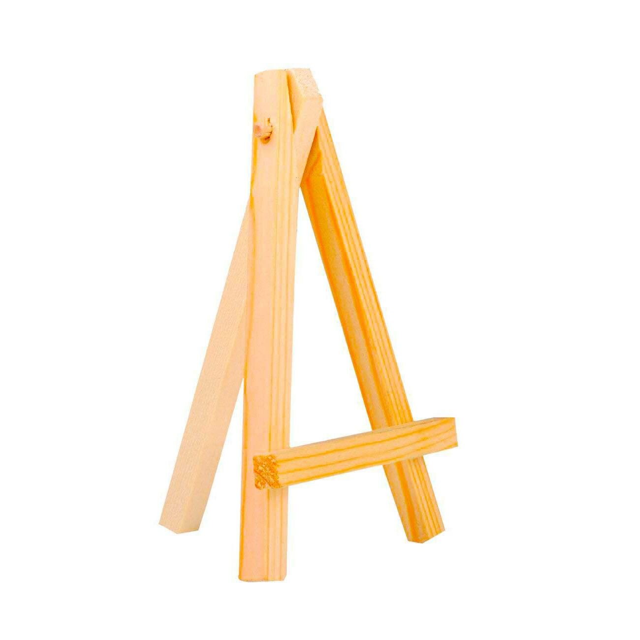 PPYY -4 by 4 Inch Mini Canvas Panels Combined with 3 by 5 Inch Tiny Wood Easels Set for Paintings Craft Small Acrylics Oil