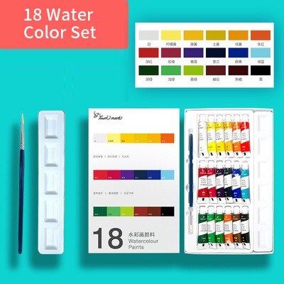 Professional12/18/24 Kleuren Aquarel/Gouache Verf 5Ml Buizen Wasbare Tekening Pigment Hand-Geschilderd verf Voor Art Diy: 18 watercolor paints