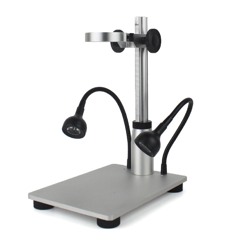 Aluminum Alloy Stand USB Microscope Stand Holder Bracket With led light Foothold Table Frame for Microscope Repair Soldering
