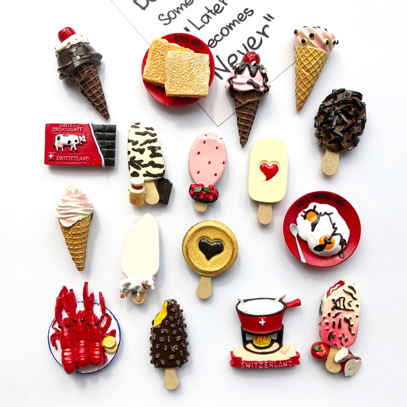 Creatieve Koelkast Stickers Kinderen Ijs Driedimensionale Hars Koelkast Magneet Koelkast Decoratie