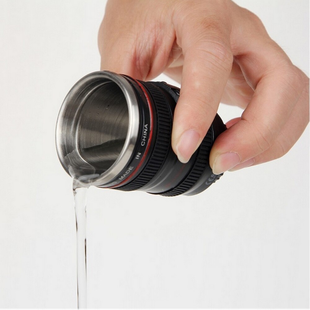 Camping pendentif caméra lentille tasses tasses ABS + acier inoxydable émulation caméra Thermos tasse bouteille d'eau Whisky vin tasses pour extérieur