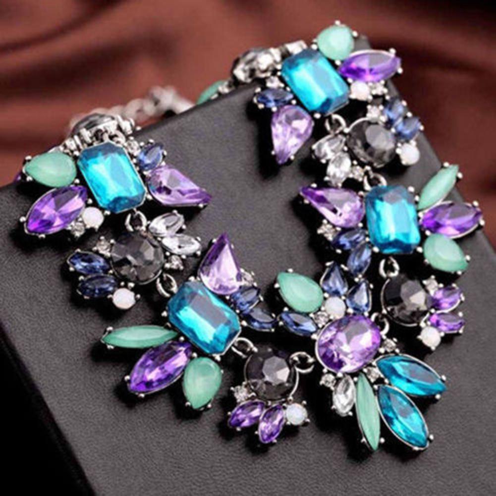 Offres Spéciales! Nouveauté bijoux pour femmes, collier bavoir avec strass colorés, chaîne, , directe