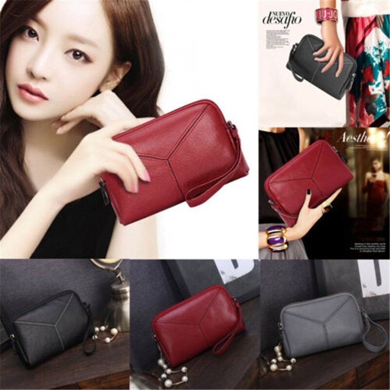 Dames lange portemonnee leren portemonnee telefoon tas rits kaarthouder handtas clutch