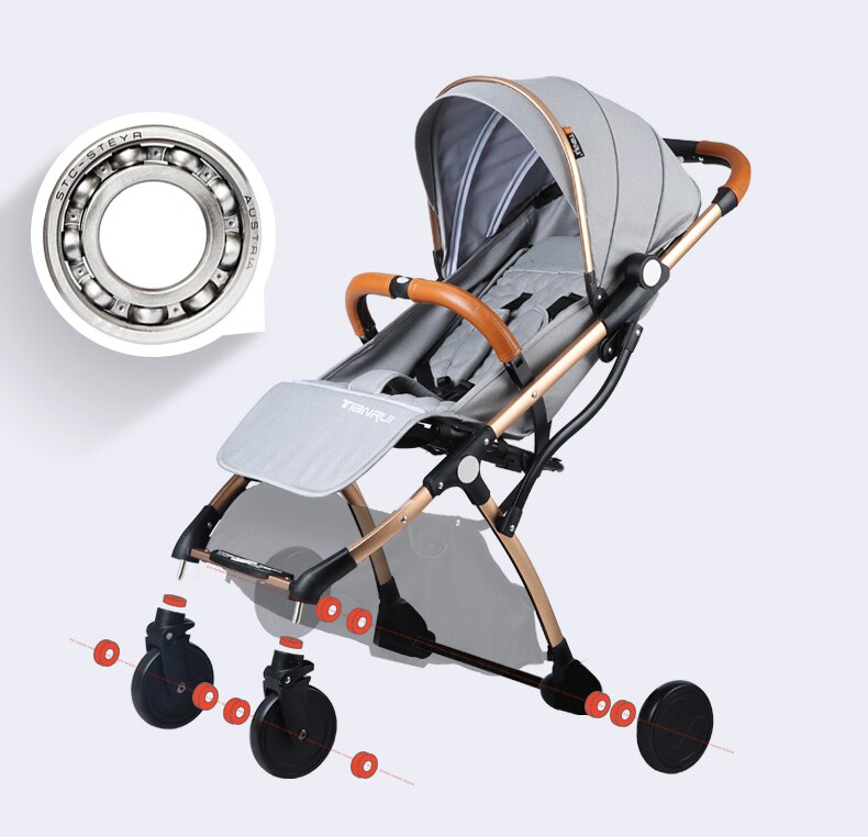 Mini poussette portable pour bébé, ultra légère, inclinable et pliable
