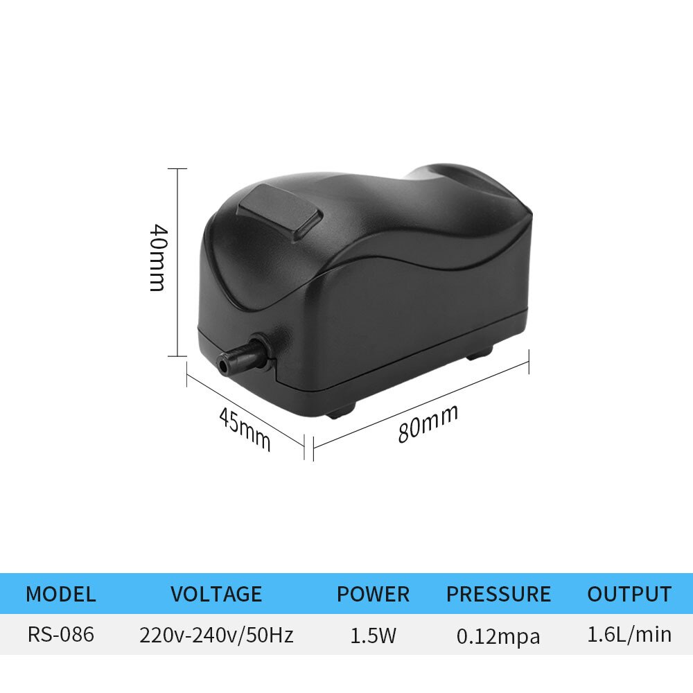 RS-081/082 RS-083/086 Aquarium Kleine Beluchter Pomp Aquarium Zuurstof Pomp Dubbele/Enkel Gat Zuurstof Pomp stille En Praktische: RS-086