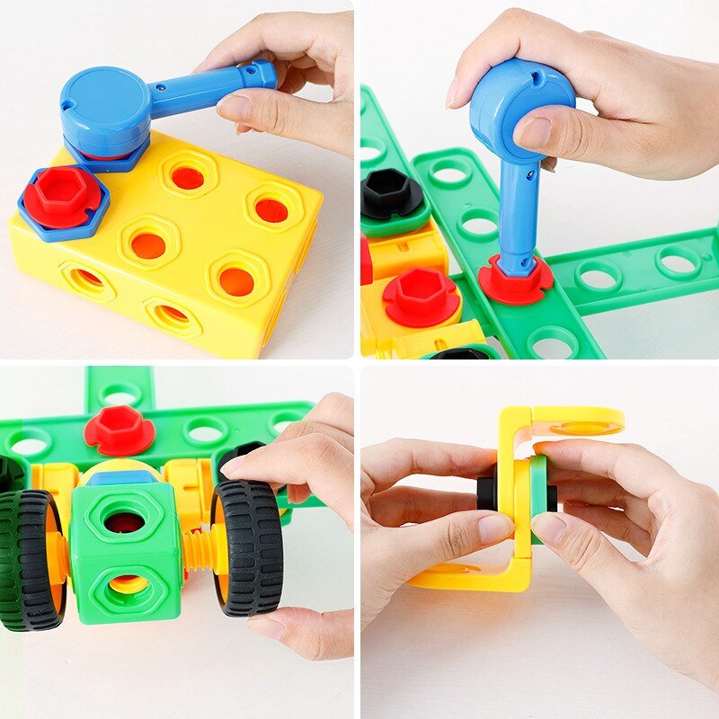 Criativo diy porca combinação desmontagem toolbox bebê hands-on parafuso montagem multi-função ferramenta de reparo menino brinquedos educativos