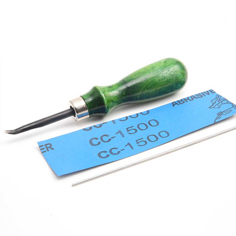 Læder håndværk værktøj 0.6/0.8/1/1.2/1.4 mm træ håndtag kant skråning affasning læder håndværk kniv syning skæreværktøj