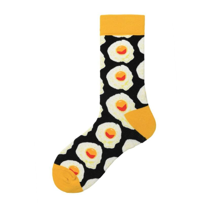 Unisex sportssokker atletiske mid tube strømper apple avocado sushi mønster farveblok sokker til kvinder mænd: A03