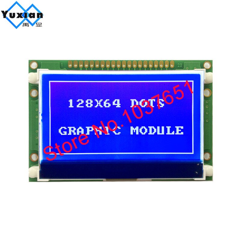 lcd module 12864 cog Graphic display 72x39mm ST7565P parallel serial SPI 3.3V 5v blue white and black touch screen LG12864U