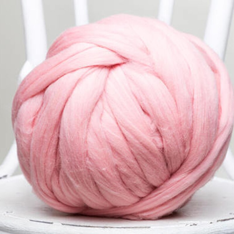 1000g/Ball épais Chunky fil doux laine mérinos fil bricolage volumineux bras itinérant tricot couverture à la main tricot filature crochet chapeau écharpe: pink