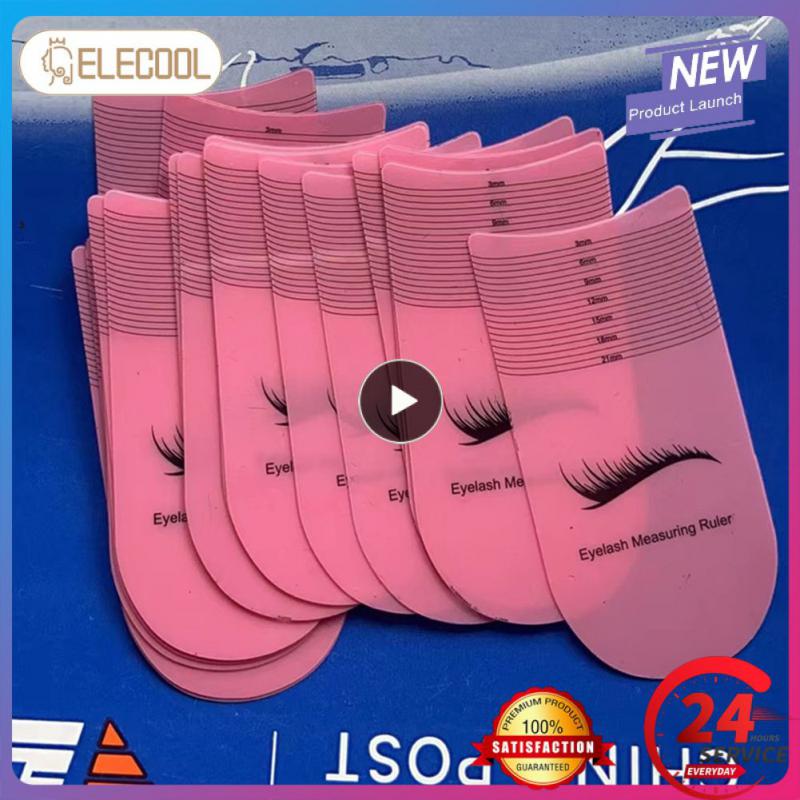 Régua de medição de comprimento de cílios, régua portátil de plástico macio para sobrancelha, ferramenta de maquiagem 3-21mm, acessório de crescimento de extensão de cílios