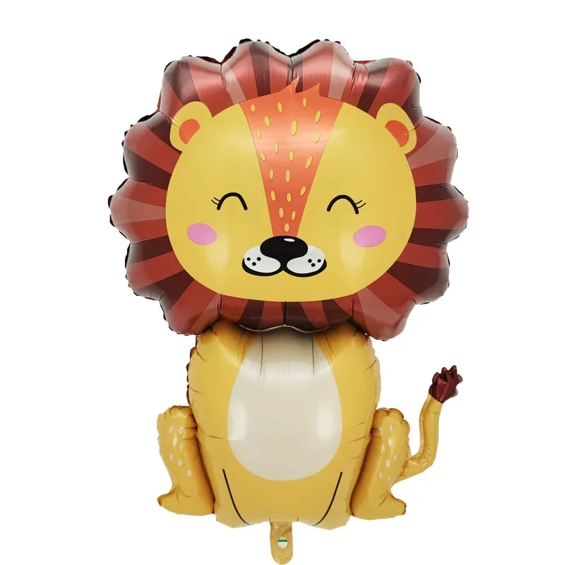 Globos de aluminio de animales grandes, mono, León, cebra, elefante, jirafa, cocodrilo, decoraciones para de cumpleaños y Día de los niños