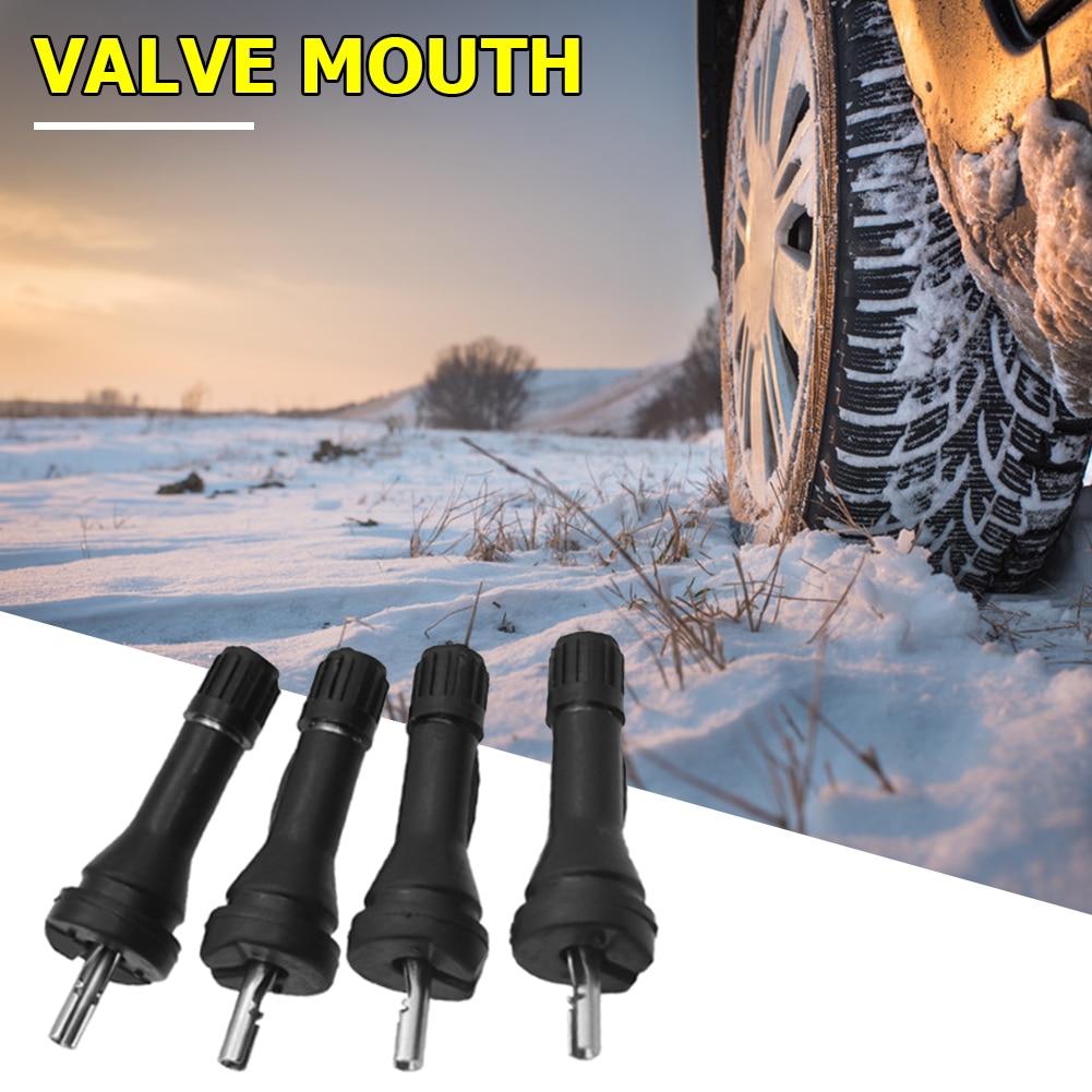 4 stk tpms dækventiler gummi bilventil stilk dæksensor kit tpms udskiftningstrykovervågningssystem sensor stamme passer