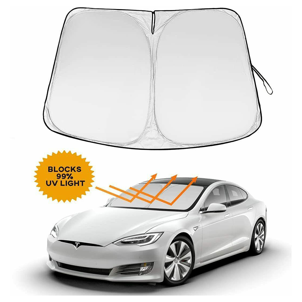 Car Sunshade Front Windshield For Tesla Model 3 Y Reflects Heat With Metal Frame