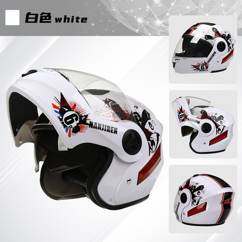 Uncovered helmet motorcycle motorcycle helmet men and women full face four season general motorcycle helmet dirt bike helmet: White  01