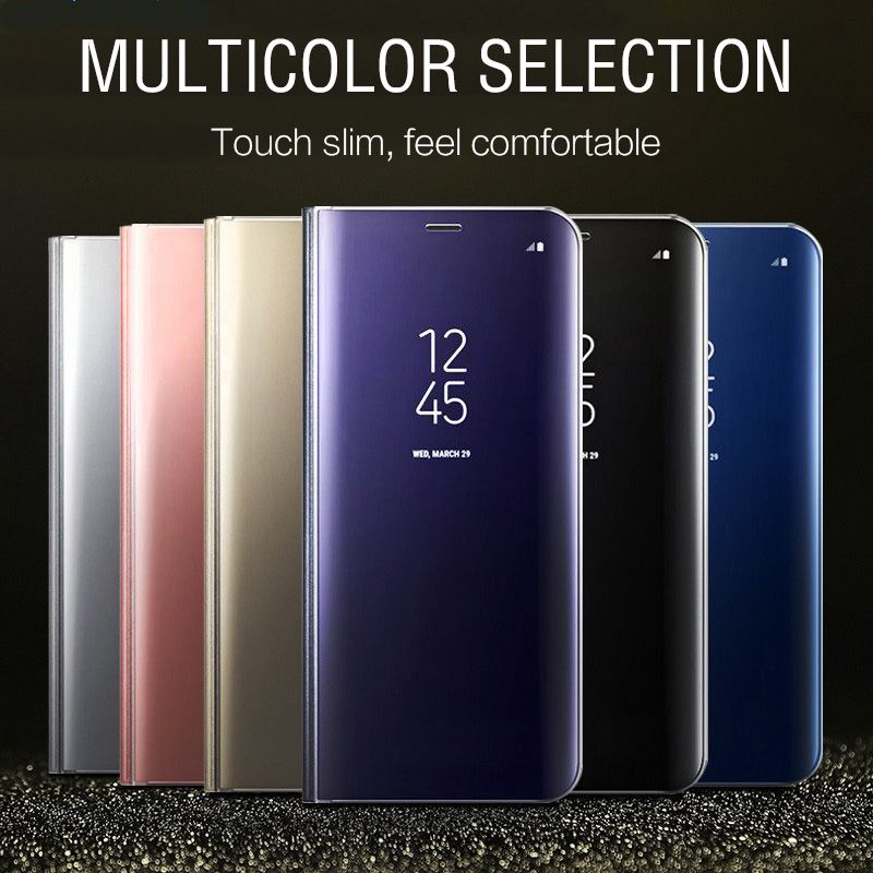 Voor Sony Xperia 5 Case 6.1 inch Luxe Smart Spiegel Case voor Sony Xperia 5 Xperia5 Case Clear View Flip stand PU Leather Cover