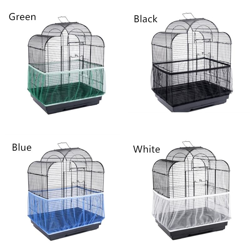 Cage Net Bird Cage Covers Mesh Catcher Guard Bird Cage Net Shell Skirt Dust-proof Airy Mesh Parrot Cage Cover
