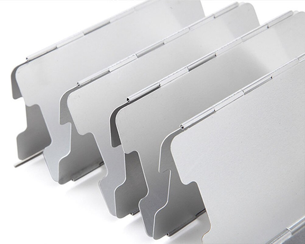 Aluminium vik camping spis gasspis vindskärm skärm vikbar utomhus elos -10 tallrikar