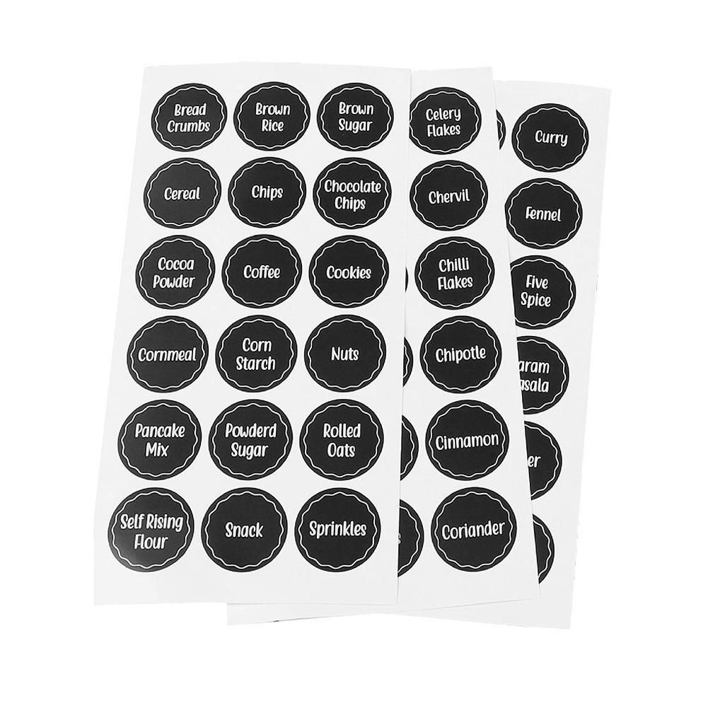 8 Sheet 144pcs Spice Sticker Reusable Container Jam Labels Kitchen Stickers Organizer Wall Sticker Home Decor Chalkboard Label