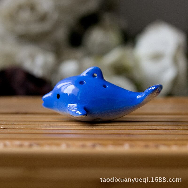 6 trous Ocarina mignon dauphin modélisation couleur sélectionnable