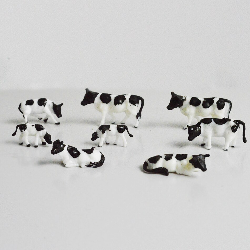 HO 1:87 Diorama Model Cows Horse Sheep Plastic Animal Toys DIY Model Making Sand Table Building Layout Farm Scene 10pcs/lot