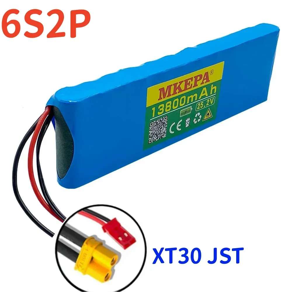Bateria de íon de lítio 6s2p 25.2V13.8ah 18650 24V 13800mAh bateria de íon de lítio, adequada para baterias de bicicleta/scooter: Rosa