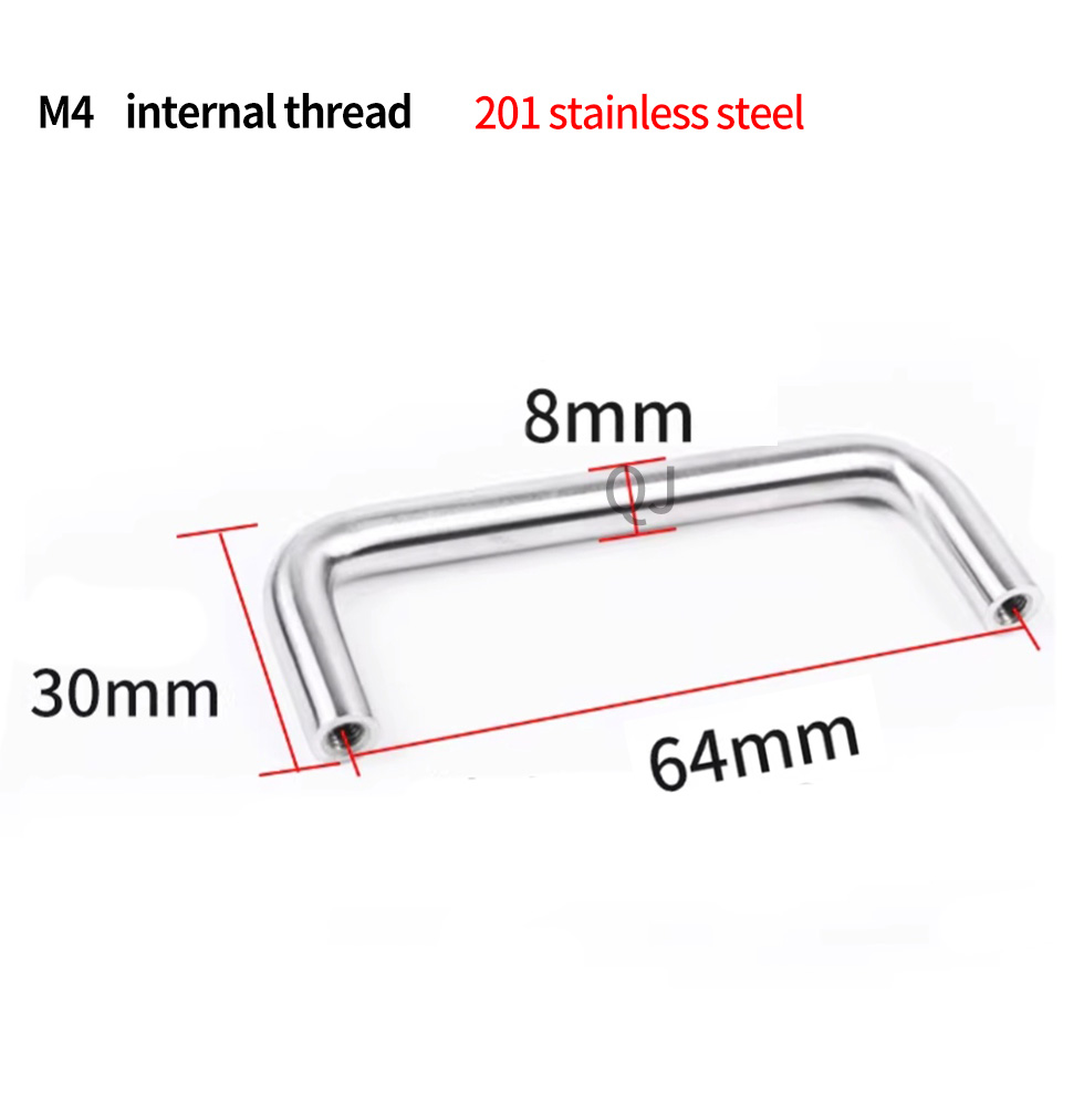 201 massive rustfri ståldør u-formet håndtag kasse panelskab industrielt cylindrisk håndtag: Sort