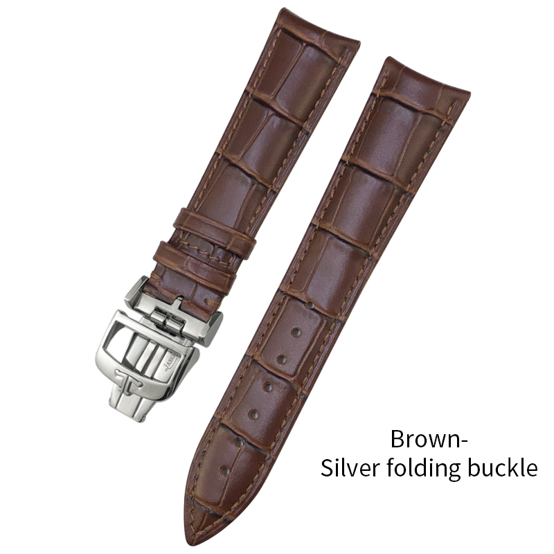 19mm 20mm 21mm 22mm Rindslederarmband mit gebogenem Ende für Jaeger LeCoultre Meister Kontrolle Weiches Echtleder-Uhrenarmband: rot Schwarz / 19mm