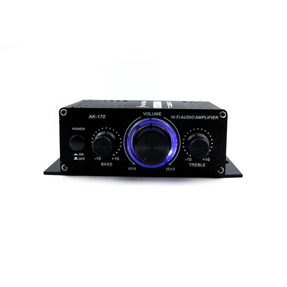 12V Mini Audio Power Amplifier Digital Audio Receiver AMP Dual Channel 20W+20W Bass Treble Volume Control Amplifiers