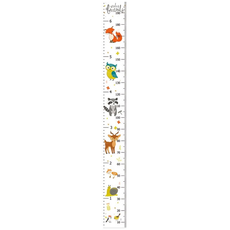 Hängande duk höjd linjal barn tecknad tryckt dekorativt tillväxtdiagram väggmått linjal baby plantskola dekoration: Default Title