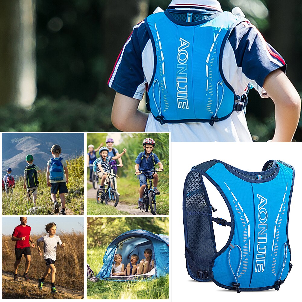 AONIJIE C9105 Ultra Vest 5L Hydration Backpack Cute Drawing Pack Bag Children Cross-country Backpack For 6-12 Years