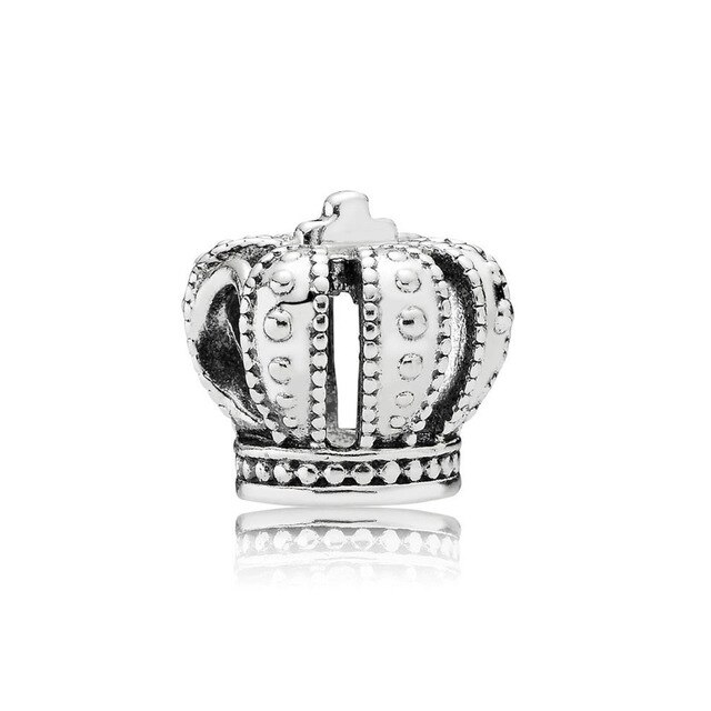 S925 Silver Grain Swirl, Crown, White, Purple Orchid, Lovely, Geometric Charm DIY Original Female Jewelry: Black