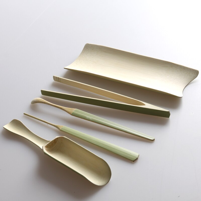 Service à thé en bambou naturel | Cérémonie du thé Chahe Cha Ze pelle à aiguille, pince d'extraction, service à thé Kung Fu ensemble d'accessoires, outil de café