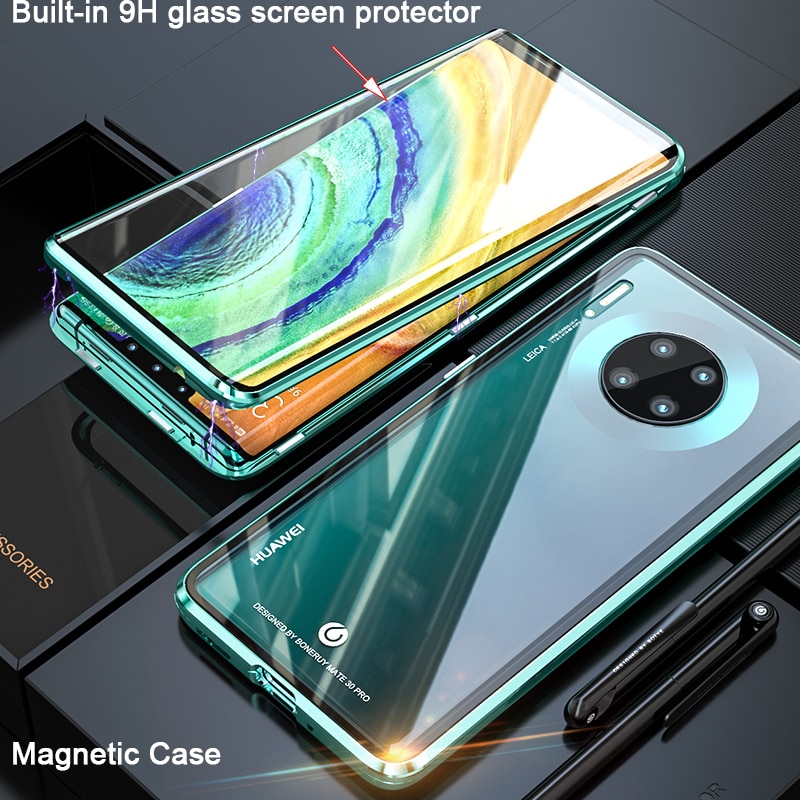 360 Volledige Beschermende Magnetic Case Voor huawei Mate 30 Pro Case Cover Metal Bumper voor huawei Mate30 case Fundas Coque gevallen Glas