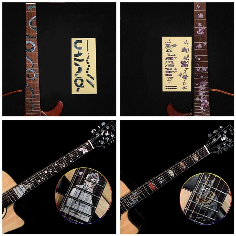 1PC gryf gitarowy ultra-cienki naklejka Bass dekoracyjny krzyż naklejki naklejki na Guitarra Instrument muzyczny część do gitary elektrycznej