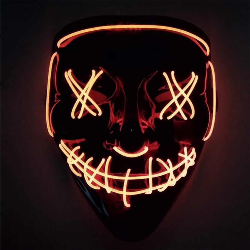 Masque de matière plastique de partie lumineuse de faux Fluorescent portatif Unique de Halloween de