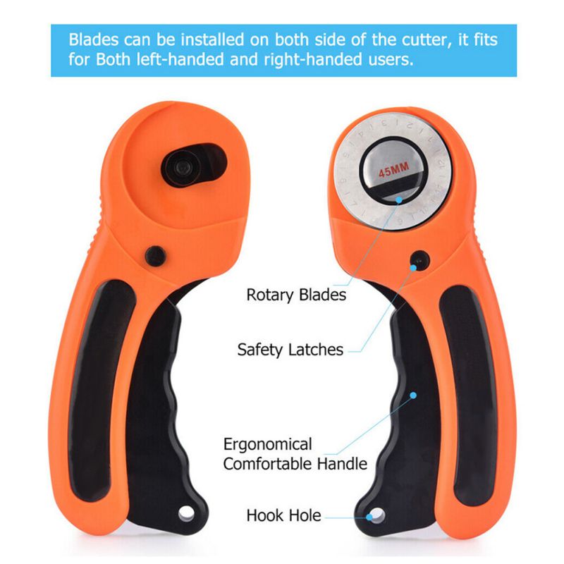 Leather Craft Rotary Cutter Leather Cutting Tool Fabric Cutter Circular Blade DIY Patchwork Sewing Quilting Fit Olfa Cut