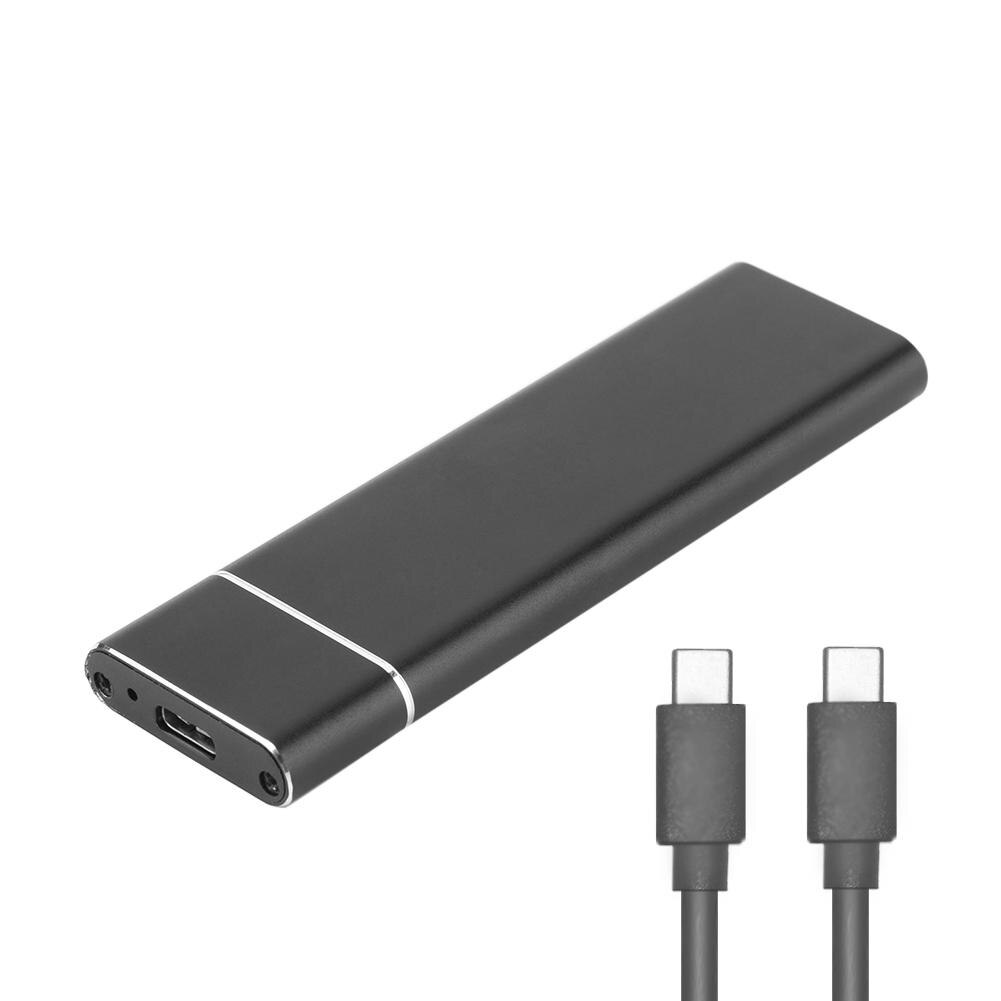 M2 boîtier SSD USB 3.1 Type C à M.2 NGFF SSD Boîtier Adaptateur 6Gbps Externe support pour disque dur Type-c 3.1 B-Clé M.2 SSD Boîte: Black Type C to C
