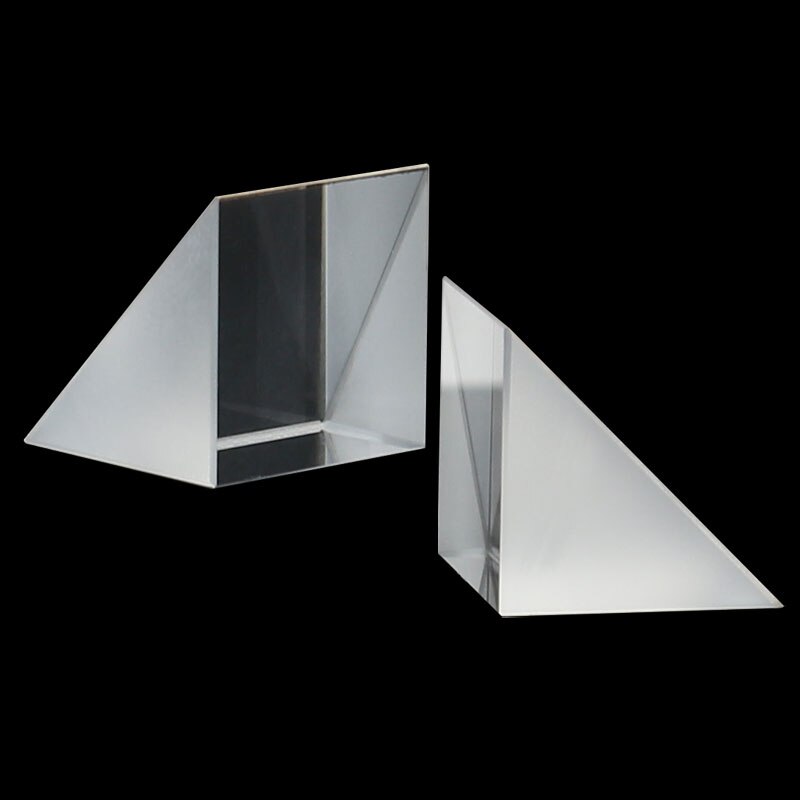 Optical Glass Coating Isosceles Right Angle Prism 45 degree Size 15mm Visual Image Measurement Physical Optics Total Reflection