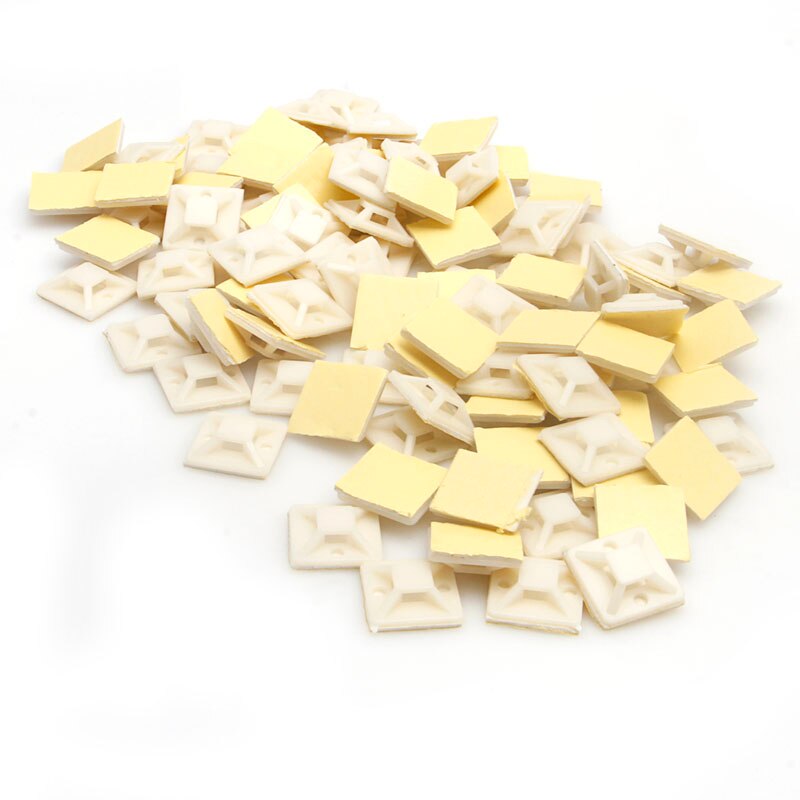 100 sztuk nylon samoprzylepny kabel zamek błyskawiczny wiązanie mocowania podstawa montażowa zaciski 20*20mm