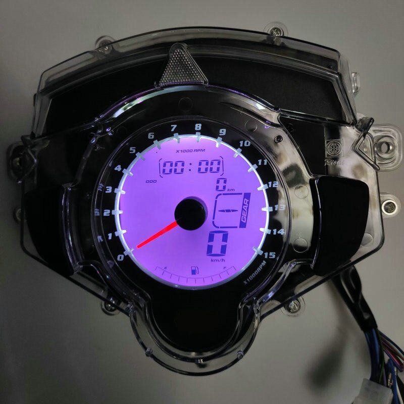 7 Color Motorcycle Instrument Lcd Digital Gauge Speedometer Tachometer Odometer Display for Yamaha Lc135