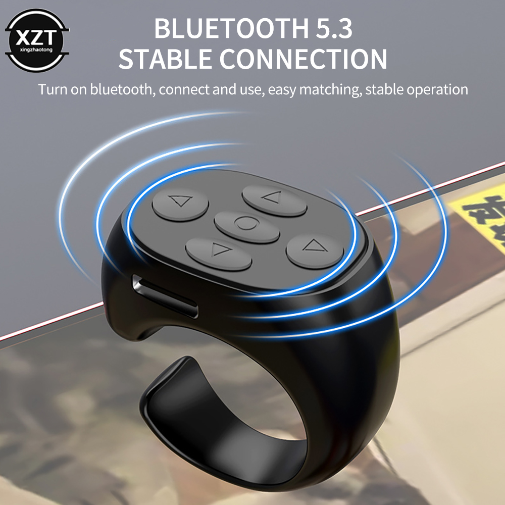 Mobile Phone Bluetooth Remote Control Wireless Mobile Photo Turn Page Controller Tiktok Remote Control Ring Controller
