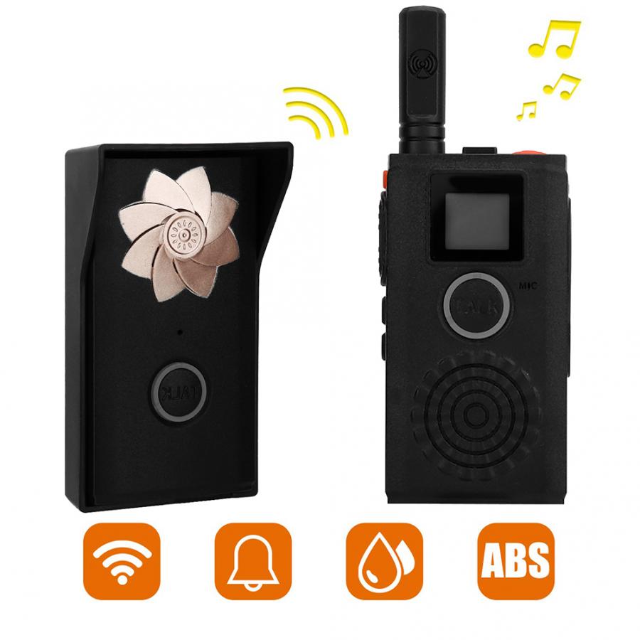 Hjem hotel ktv mini udendørs trådløs intercom dørklokke walkie-talkie vandtæt genopladelig dørtelefon 5km effektiv afstand